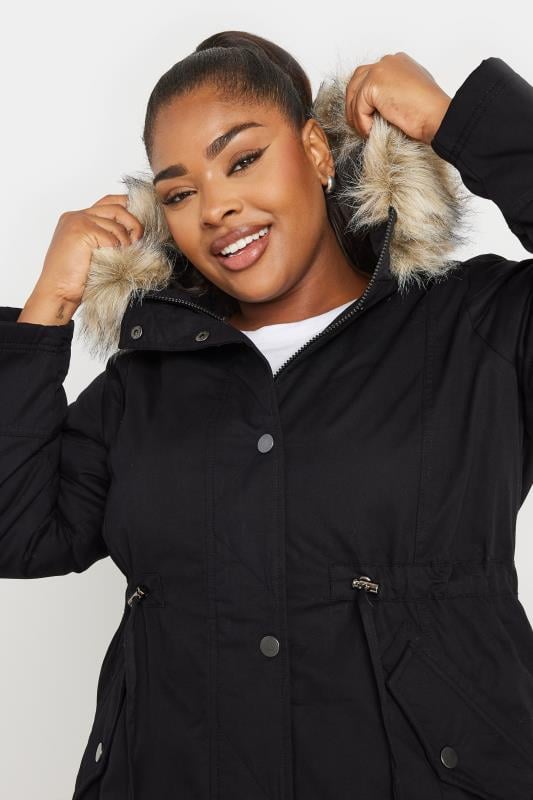 Parka jacket with faux fur hood online