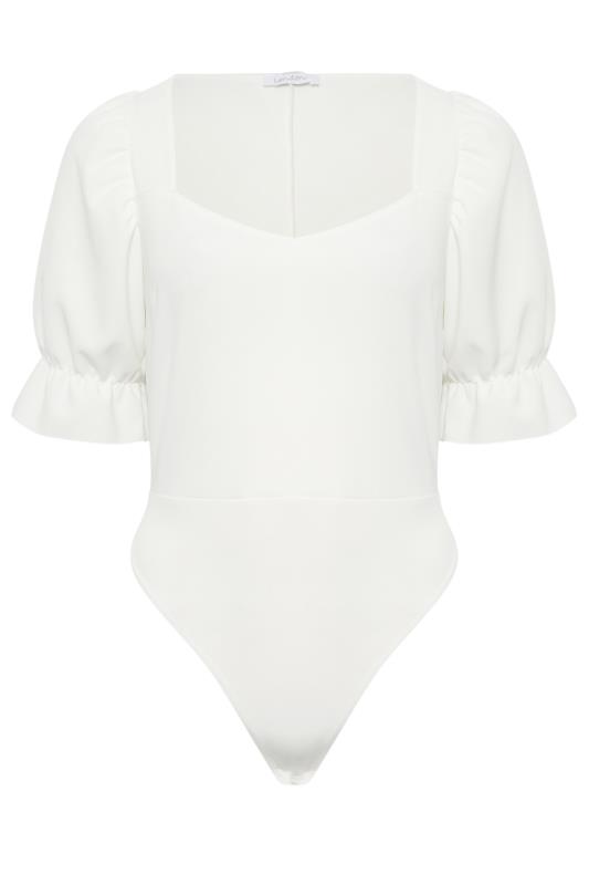 YOURS LONDON Plus Size Curve White Sweetheart Bodysuit | Yours Clothing  6