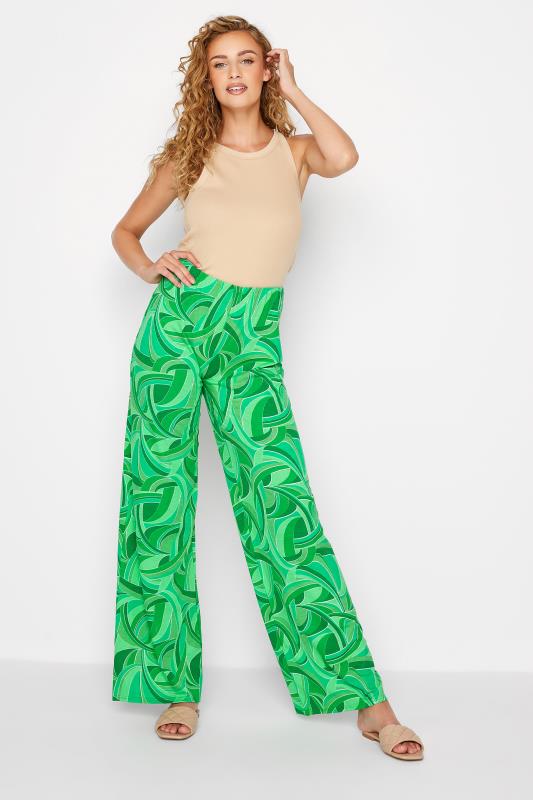 LTS Tall Women's Green Swirl Print Wide Leg Trousers | Long Tall Sally 2