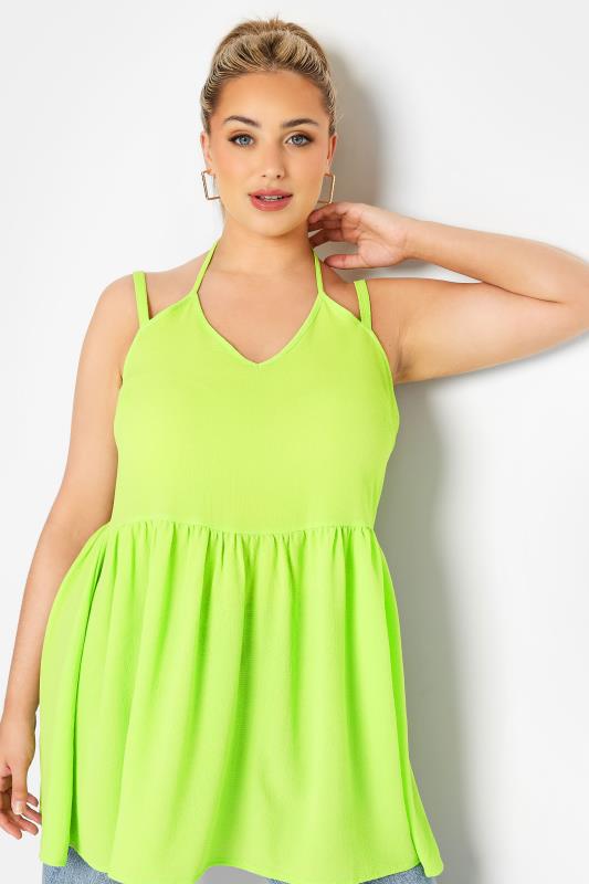 LIMITED COLLECTION Curve Lime Green Strappy Halter Cami Top 4