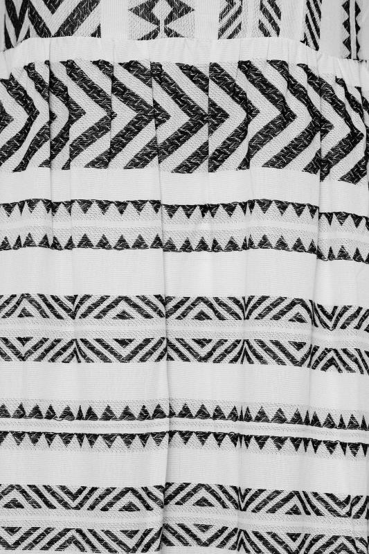LTS Tall Women's White Aztec Print Smock Midi Dress | Long Talll Sally 5