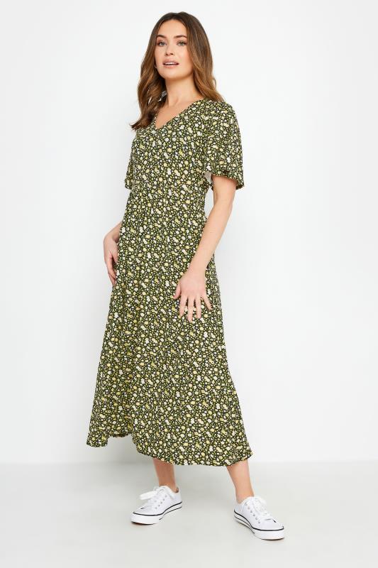 M&Co Petite Green & Yellow Ditsy Floral Print Dress | M&Co 2