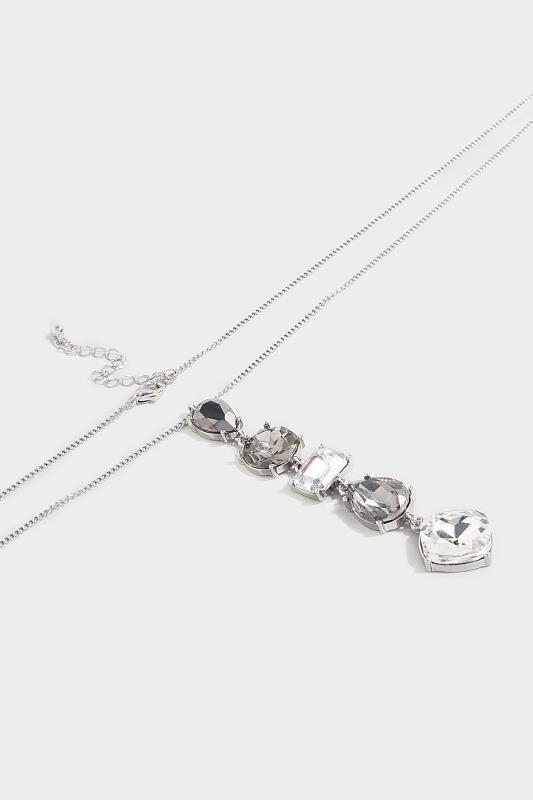 Silver Tone Multi Gemstone Long Necklace | Yours Clothing 3