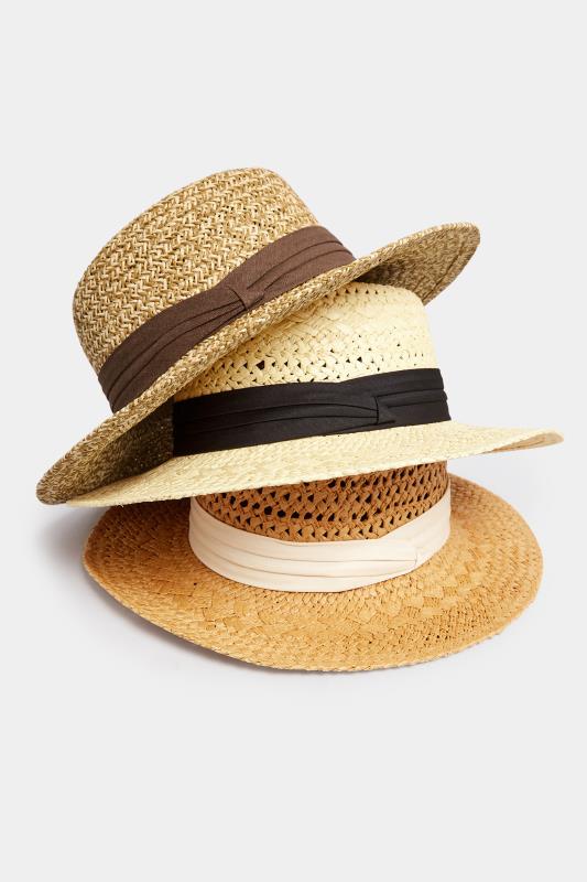 Natural Brown Straw Boater Hat | Yours Clothing 4