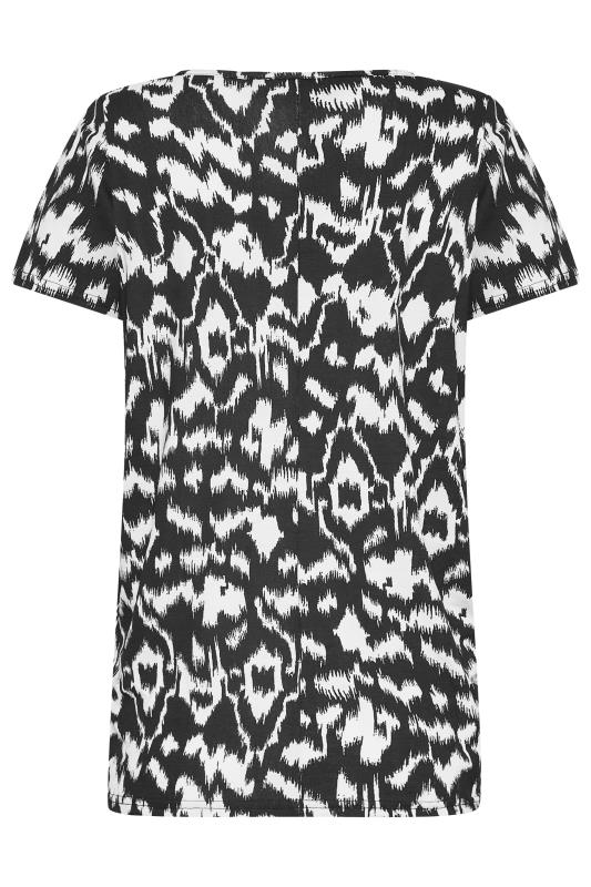 LTS Tall Black Abstract Print V-Neck T-Shirt | Long Tall Sally 8
