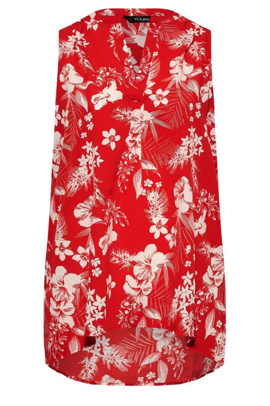 Curve Red Floral Pleat Detail Top 6