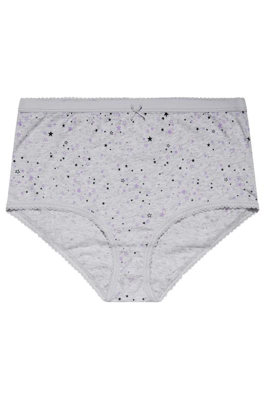 5 PACK Curve Black & Purple Star Print Briefs | Yours Clothing 4