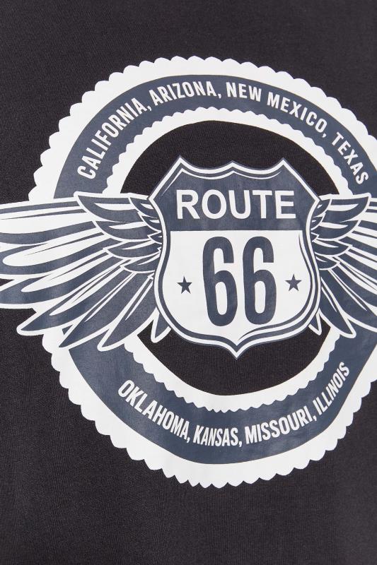 KAM Big & Tall Black 'Route 66' T-Shirt | BadRhino 2