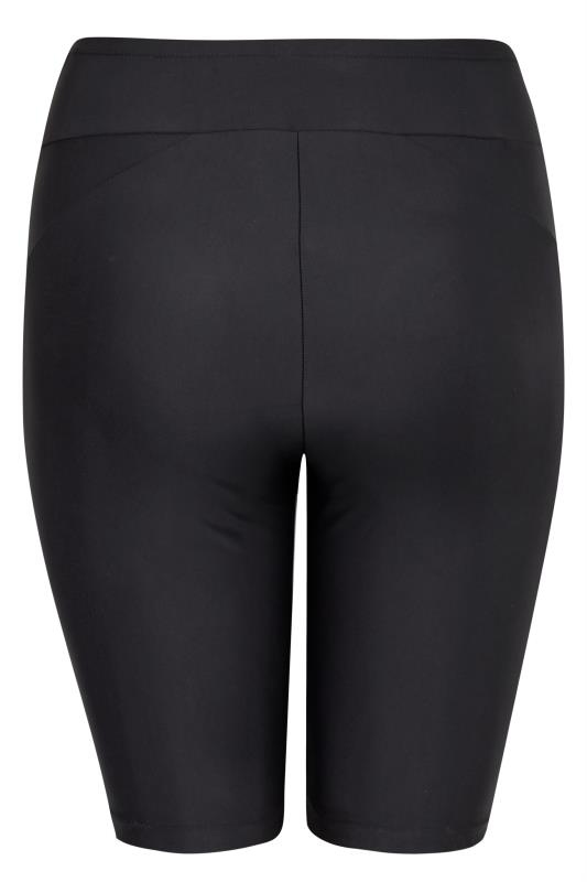 YOURS Curve Plus Size Black High Waist Swim Shorts | Yours Clothing  6