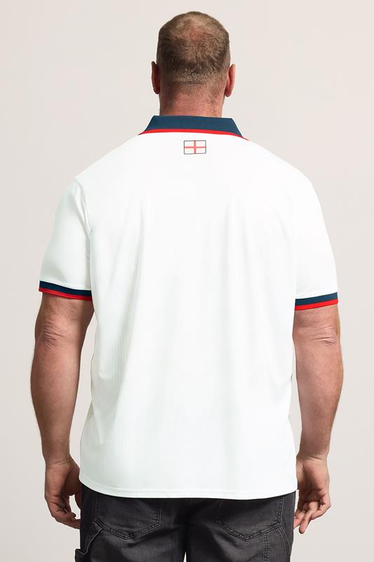 BadRhino Big & Tall White England Football Polo Shirt | BadRhino 4