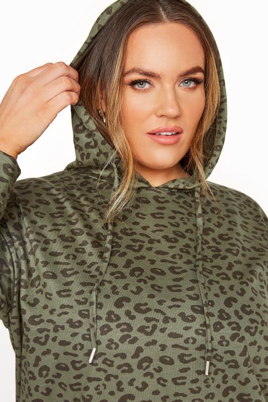 Green Leopard Pocket Hoodie | Yours 