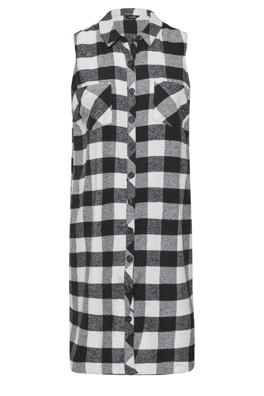 Plus Size Black Check Print Sleeveless Maxi Shirt | Yours Clothing 6