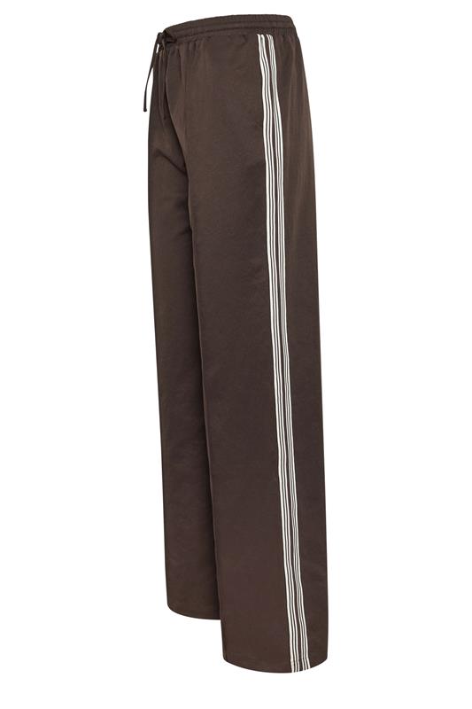 LTS Tall Women's Chocolate Brown Side Stripe Wide Leg Trousers | Long Tall Sally 8