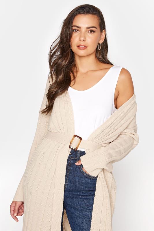 LTS Cream Ribbed Belted Cardigan | Long Tall Sally 4