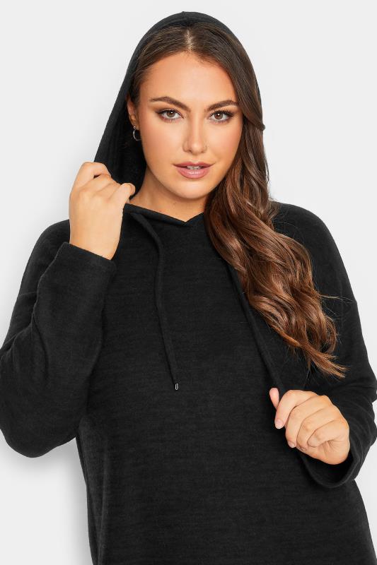 Plus Size Black Soft Touch Hoodie Dress | Yours Clothing