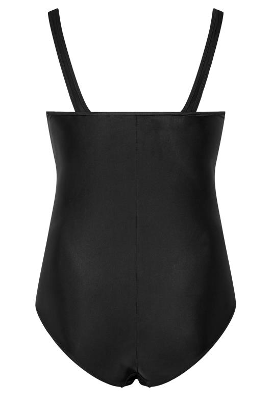 Plus Size Black Spot Mesh Panel Swimsuit | Yours Clothing 7