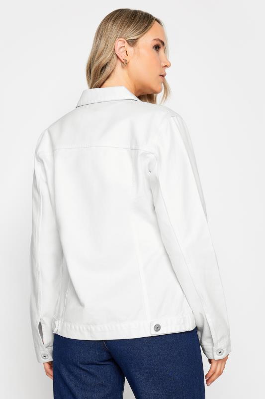 LTS Tall Womens White Denim Button Through Jacket | Long Tall Sally 4