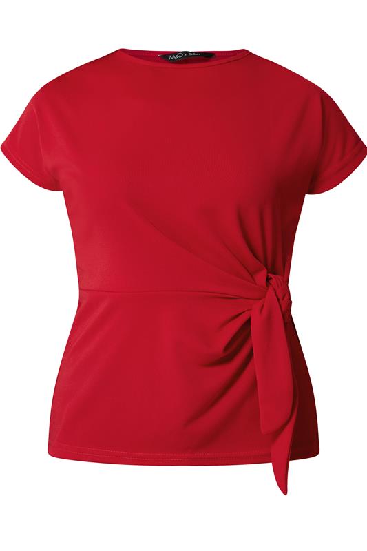 M&Co Red Tie Waist Top | M&Co 5