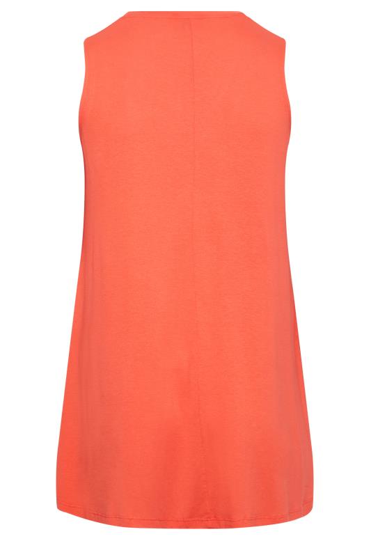 YOURS Curve Plus Size Orange Pleat Swing Vest Top | Yours Clothing  6