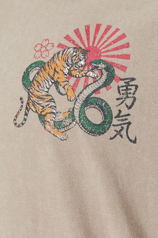 BadRhino Big & Tall Stone Brown Acid Wash Tiger Graphic T-Shirt | BadRhino 8