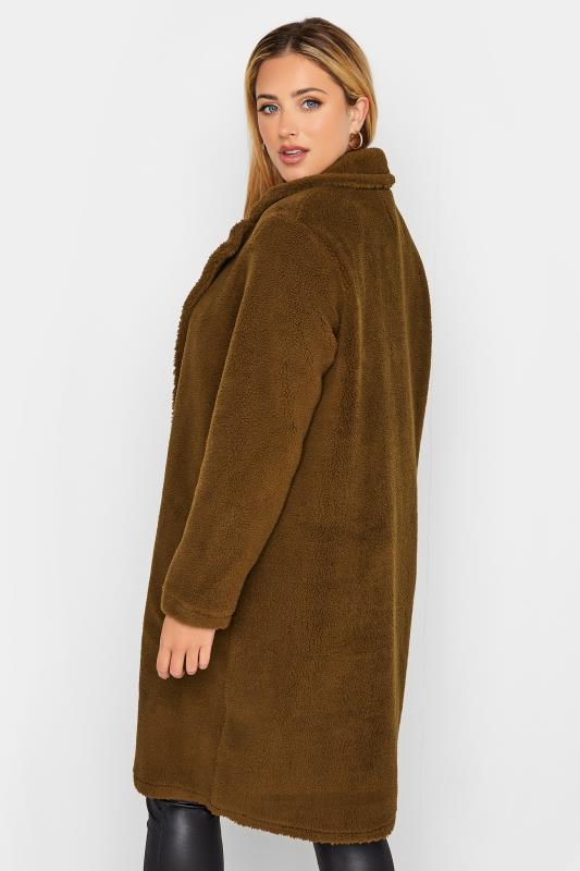 YOURS LUXURY Curve Brown Faux Fur Coat | Yours Clothing 3
