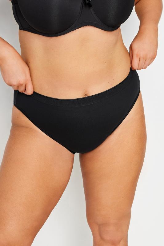 YOURS 5 PACK Plus Size Black High Leg Briefs  | Yours Clothing 2