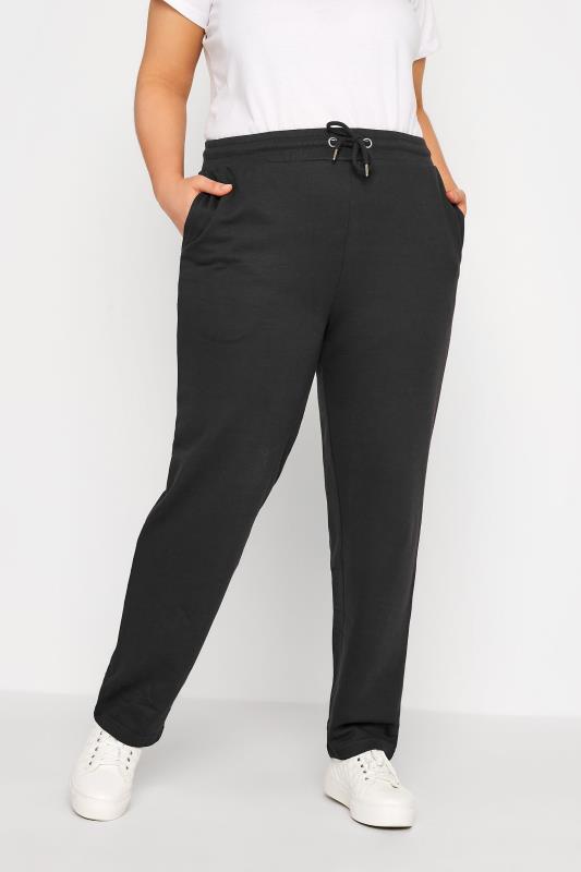  Grande Taille YOURS Curve Black Straight Leg Stretch Joggers