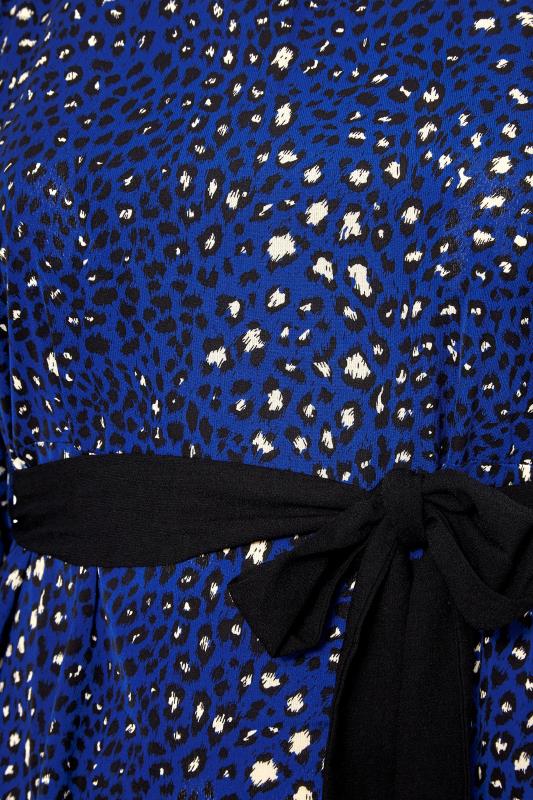 YOURS LONDON Blue Dalmatian Print Belted Midi Dress_S.jpg
