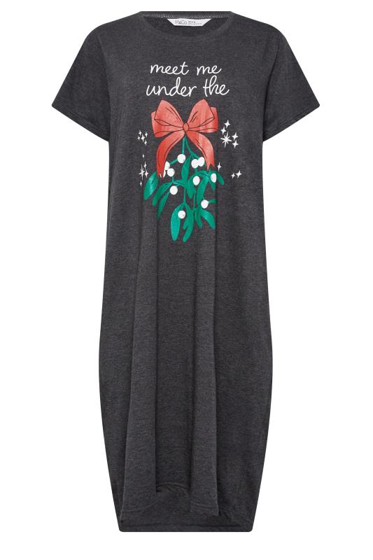 M&Co Black Cotton Christmas Mistletoe Print Nightdress | M&Co 6