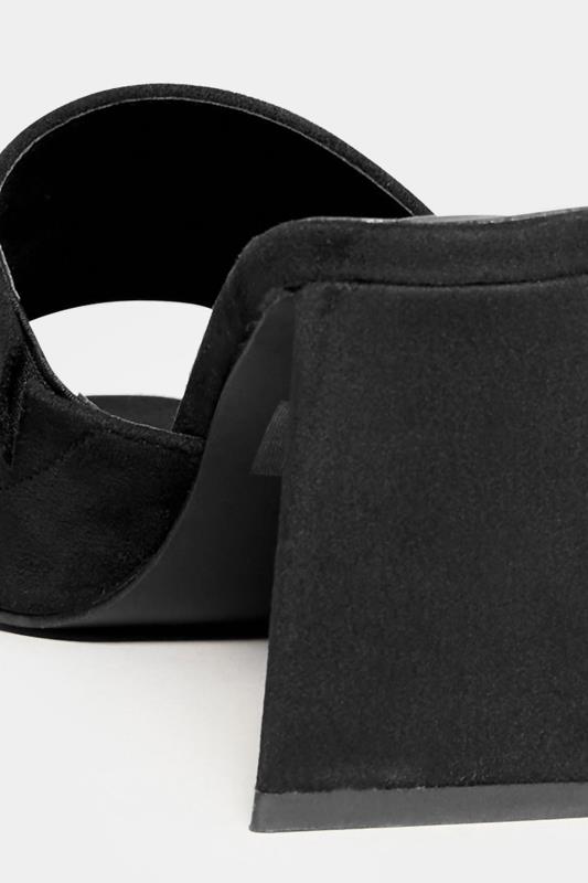 LIMITED COLLECTION Black Triangular Heeled Mules In Wide E Fit & Extra Wide EEE Fit | Yours Clothing 4