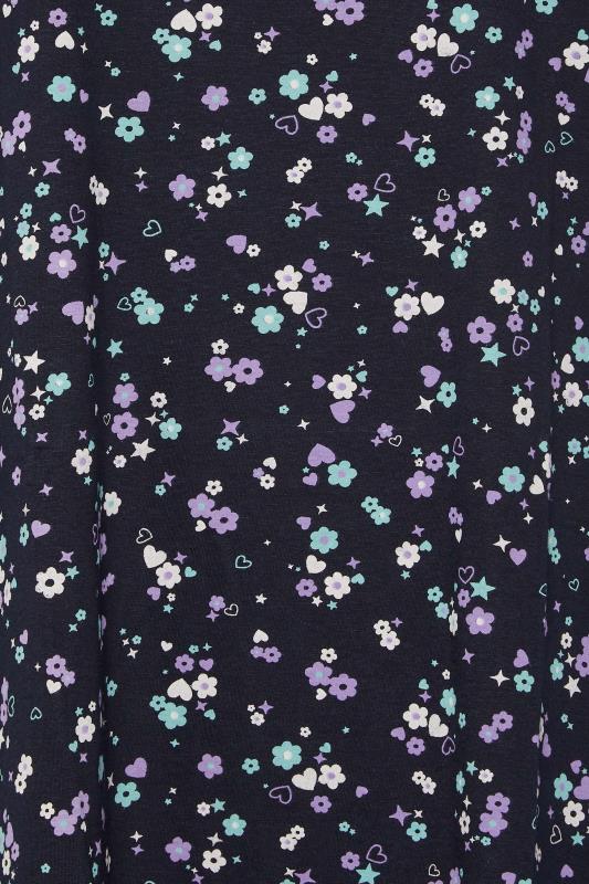 YOURS Curve Plus Size Navy Blue Ditsy Floral Print Nightdress | Yours Clothing  5