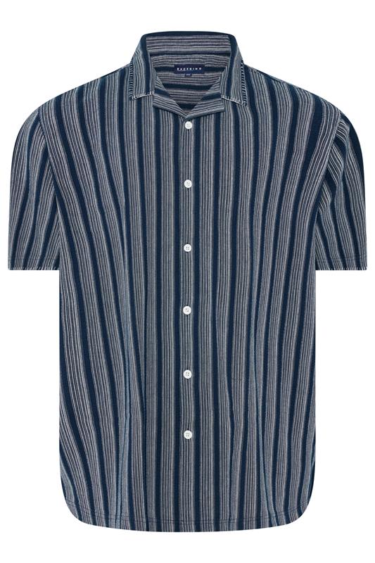 BadRhino Big & Tall Navy Blue & White Stripe Shirt | BadRhino 7
