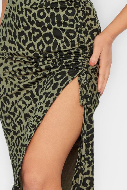 PixieGirl Sage Green Animal Print Ruched Skirt | PixieGirl 3