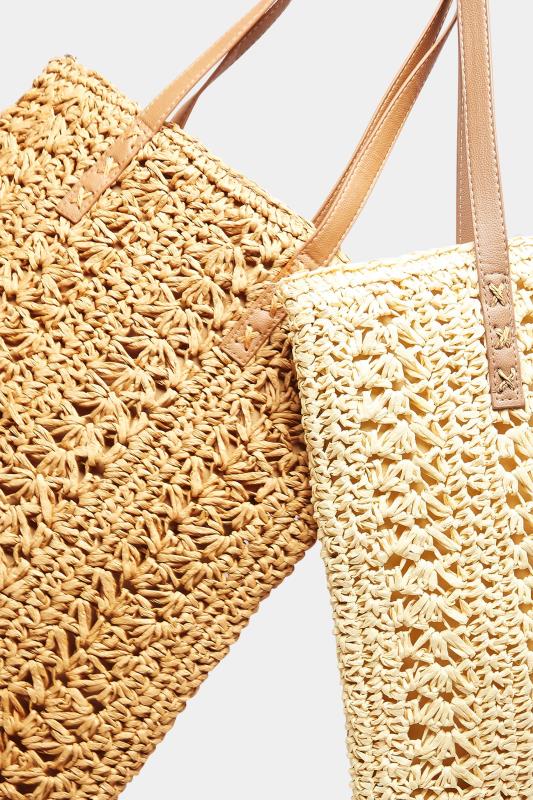 Beige Brown Straw Tote Bag | Yours Clothing 7