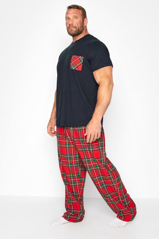 BadRhino Big & Tall Red Tartan Check Pyjama Bottoms 2