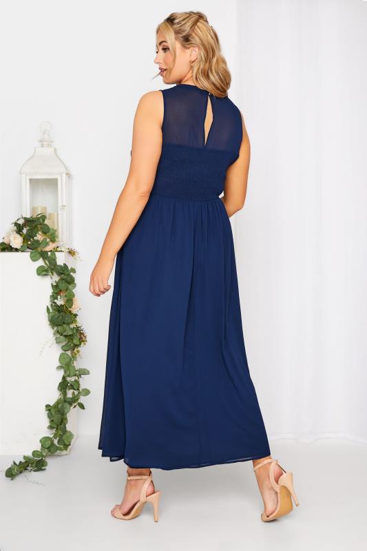 YOURS LONDON Curve Navy Blue Lace Front Chiffon Maxi Bridesmaid Dress_C.jpg