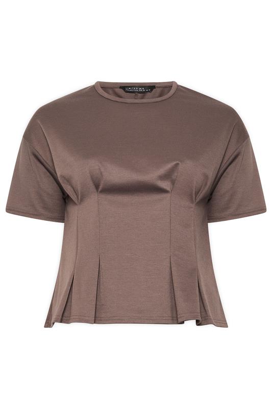 LIMITED COLLECTION Plus Size Mocha Brown Cinched Waist T-Shirt | Yours Clothing 6