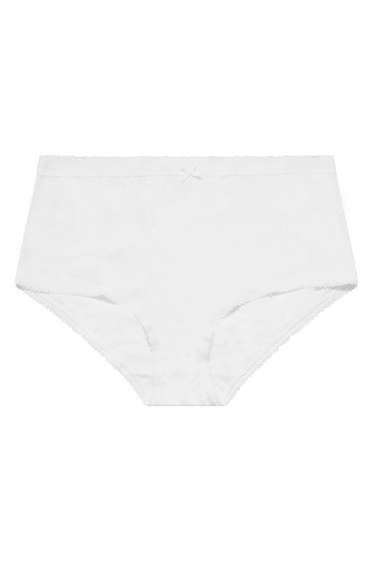 5 PACK Curve White & Bright Plain Cotton High Waisted Full Briefs | Yours Clothing 7