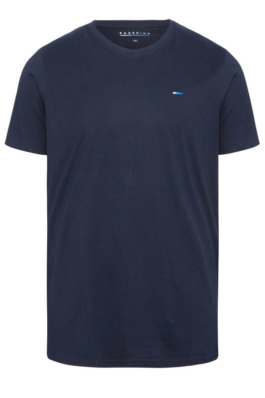 BadRhino Big & Tall Navy Blue Plain T-Shirt 2