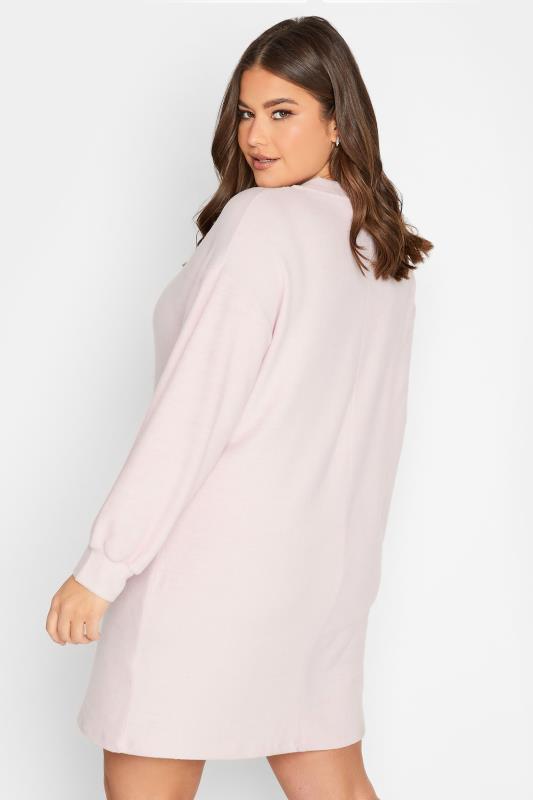 YOURS Plus Size Light Pink Soft Touch Midi Dress | Yours Clothing 3