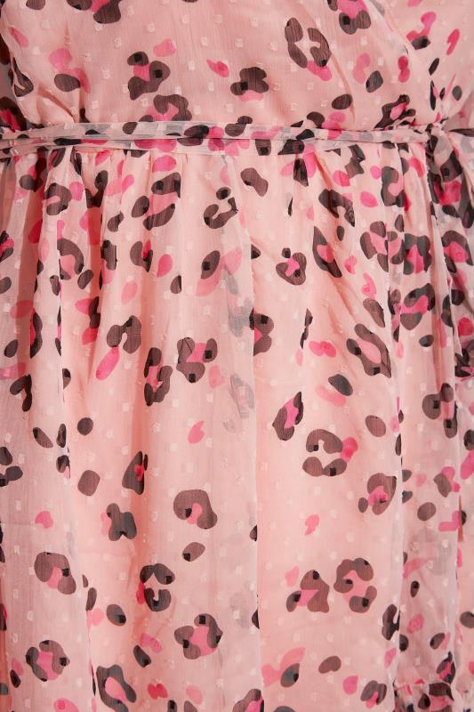 YOURS LONDON Curve Pink Leopard Print Ruffle Wrap Blouse_S.jpg