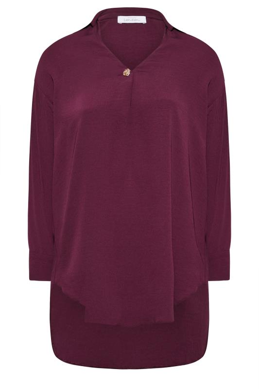 YOURS LONDON Plus Size Purple Button Pleat Front Blouse | Yours Clothing 6