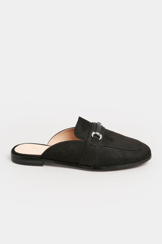 LTS Black Faux Suede Mule Loafers In Standard Fit | Long Tall Sally 3