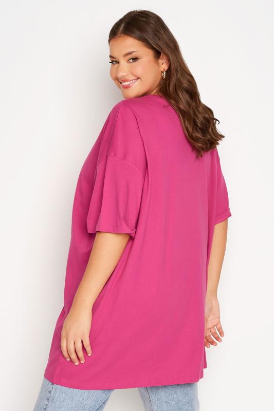 Plus Size Pink Oversized Tunic T-Shirt Dress | Yours Clothing 3