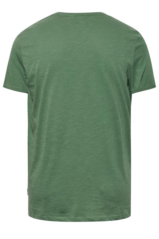 BLEND Big & Tall Green Stripe Logo T-Shirt 4