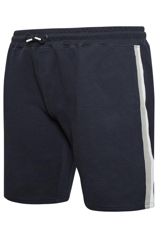 STUDIO A Big & Tall Navy Blue Textured Shorts | BadRhino 6