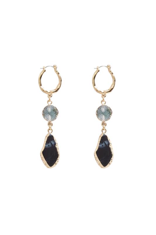 Gold Tone Stone Drop Earrings | Yours Clothing 4
