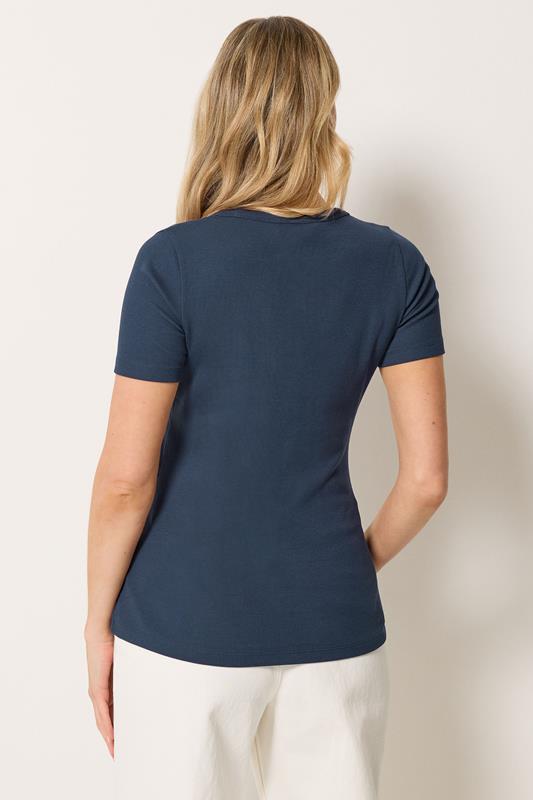 LTS Tall Women's Navy Blue Button T-Shirt | Long Tall Sally 2