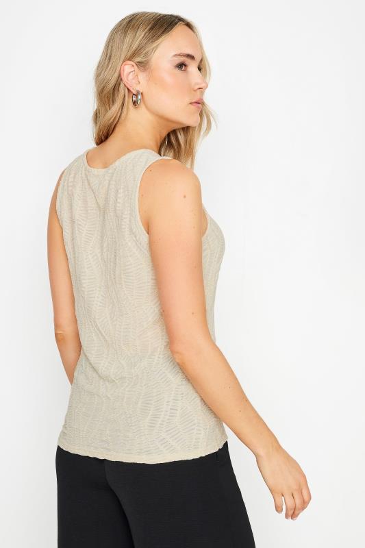 LTS Tall Ivory White Textured Vest Top | Long Tall Sally 3