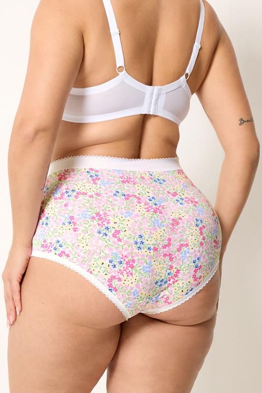 YOURSET 5 PACK Plus Size Pink Floral Spring Full Briefs | Yours Clothing 4